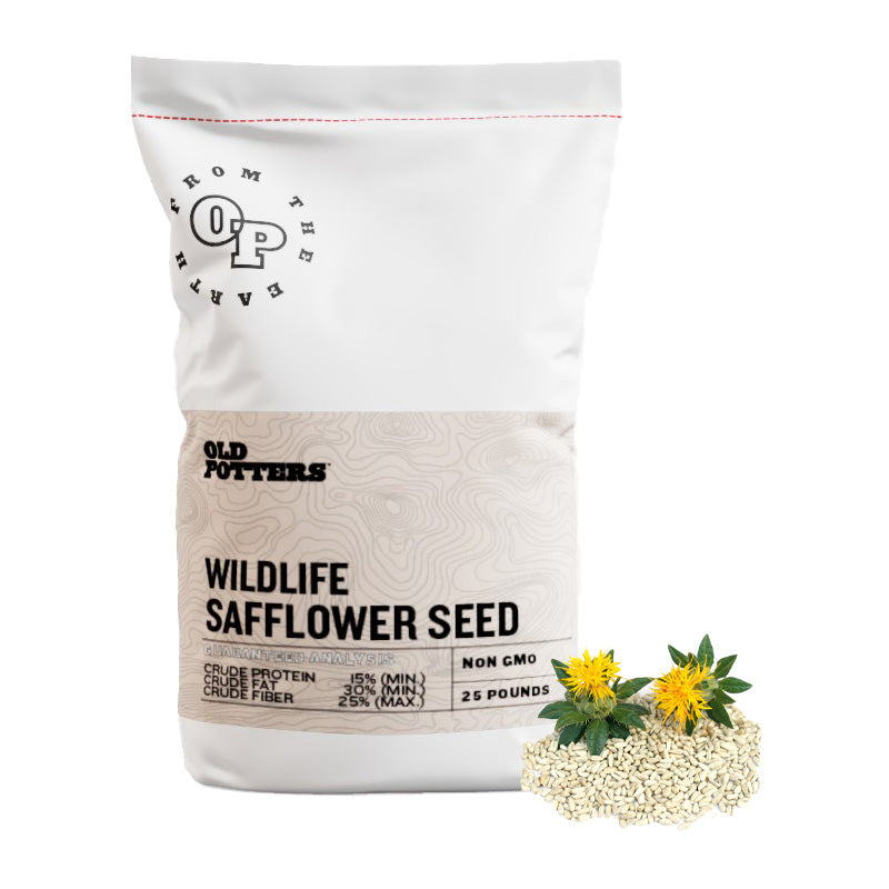 Old Potters Wildlife Safflower Seed, High Protein Bird Food, Attracts Wildlife, Non-GMO, USA-Grown