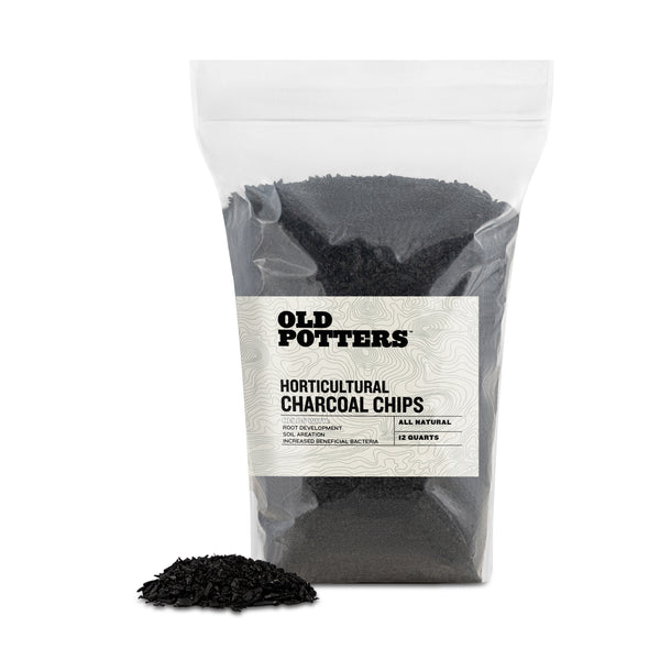 Old Potters Premium Horticultural Charcoal Chips. Natural Soil Amendment for Aeration and Healthy Microbe and Plant Growth. 12-24 Quart.
