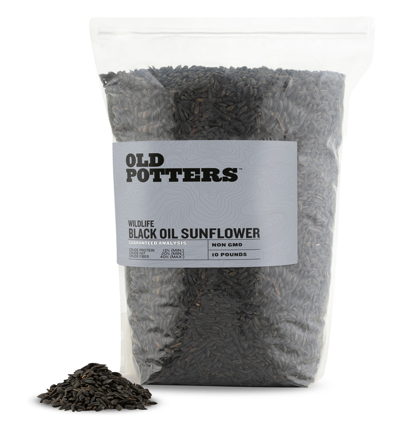 Old Potters Wildlife Black Oil Sunflower Seeds, For Birds and Wildlife, USA Grown Non-GMO.