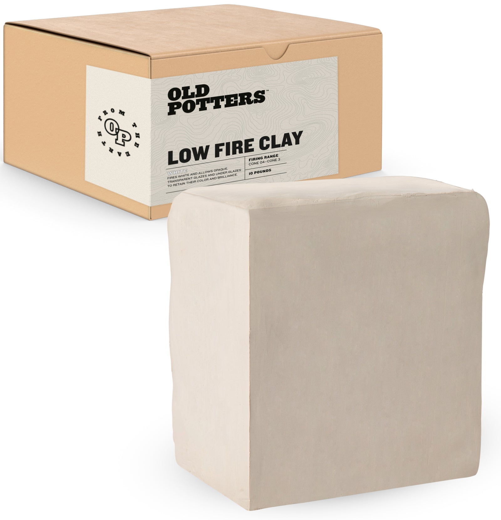 Laguna Whiteware Clay - 5 Pound Lo-Fire Pottery Clay Fires White Smooth Texture