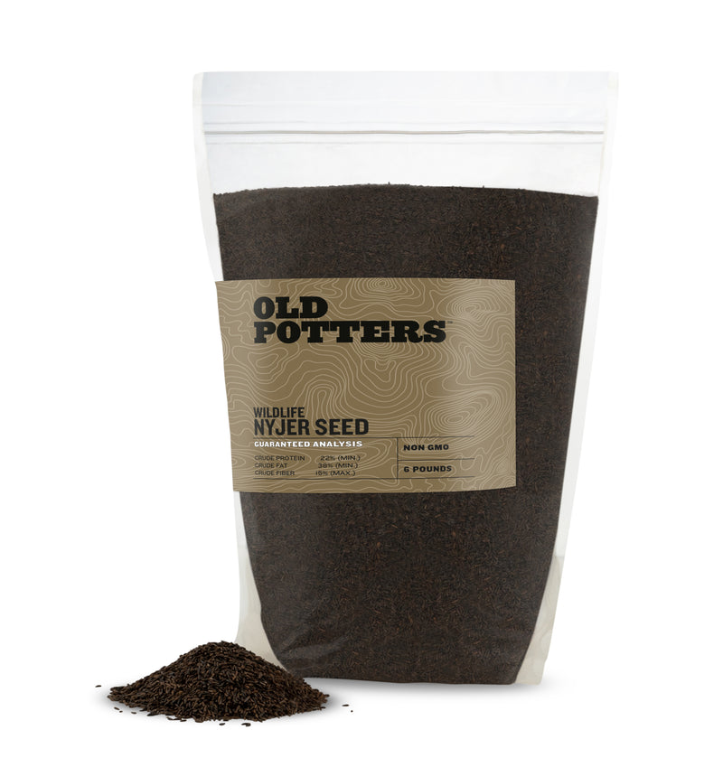 Old Potters Wildlife Nyjer Seed for Birds, Wild Bird Food Thistle Seed, Non-GMO, and Organic Small Farm. USA Grown.