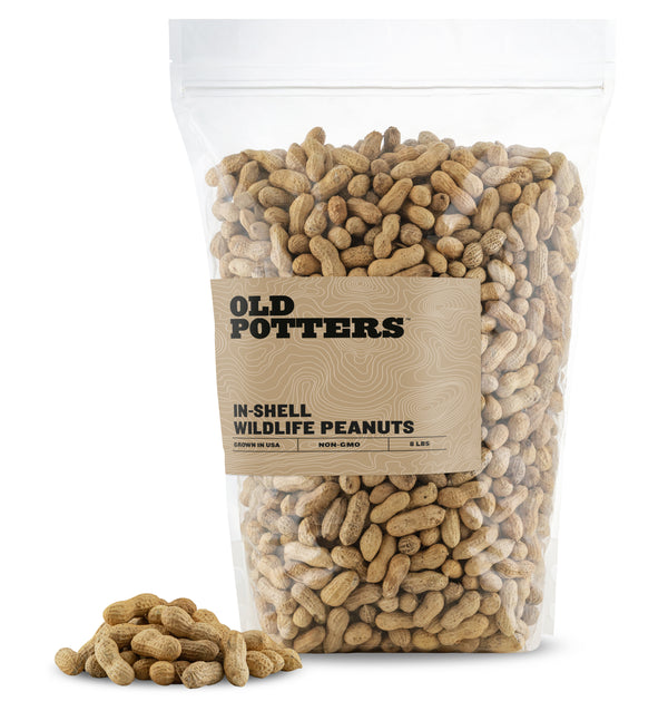 Old Potters Wildlife In-Shell Peanuts for Birds, Squirrels, and Wildlife. USA Grow, Non-GMO, In-Shell Peanuts.