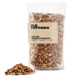 Old Potters Wildlife Shelled Peanuts, For Squirrels, Birds and Wildlife. USA Grown Non-GMO Raw Shelled Peanuts. Wildlife Grade, Not for Human Consumption.